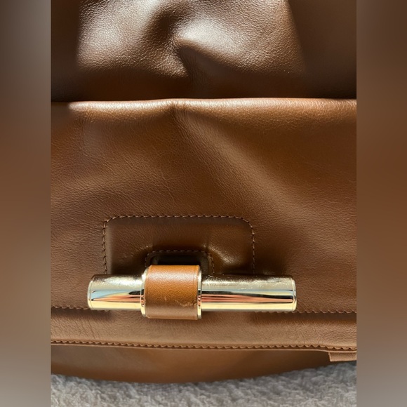 JIMMY CHOO Justine Handbag/Tote Brown/Tan Leather Shoulder Bag - Picture 15 of 16